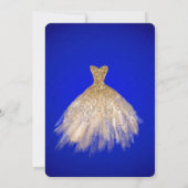 金ゴールドグリッタードレ王室のスブルーブライダルシャワー 招待状 (裏面)