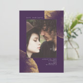 金ゴールドグリッターナス紫Save the Date Photo セーブザデート (スタンド正面)