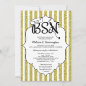 金ゴールドグリッターナースBSNピニング式 招待状 (正面)