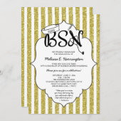 金ゴールドグリッターナースBSNピニング式 招待状 (正面/裏面)