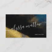 金ゴールドグリッターネイビーパーソナライズされたエレガントル 名刺 (正面)