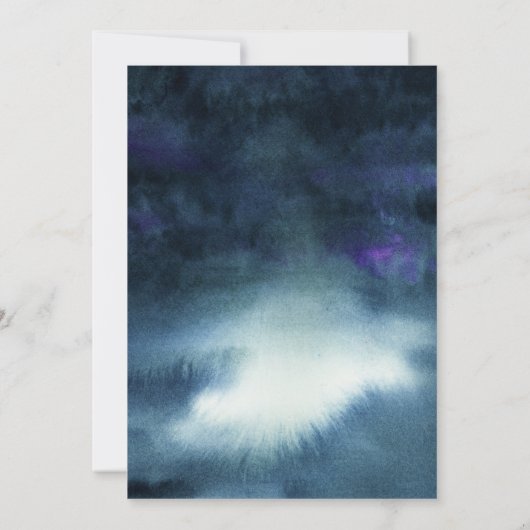 金ゴールドグリッターネイビーブルーウォーターカラーリハーサルディナー 招待状 (裏面)