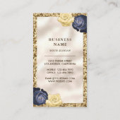 金ゴールドグリッターネイビーブルーケーキバルーンイベントプランナー 名刺 (裏面)