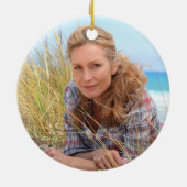 金ゴールドグリッターネイビーブルーフォイル50誕生日写真 セラミックオーナメント (裏面)