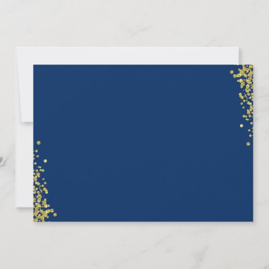 金ゴールドグリッターネイビーブルー第一聖体拝領写真 招待状 (裏面)