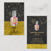 *~*金ゴールドグリッターネイルアートポーランドゴールドフォイル 名刺 (正面/裏面)