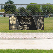 金ゴールドグリッターハイヒール、バルーン、ガラス、ダマスク 横断幕 (インサイチュ)