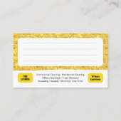 金ゴールドグリッターハウスクリーニング清掃サービス 名刺 (裏面)