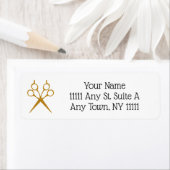 金ゴールドグリッターハサミ理髪師/理容師 ラベル (インサイチュ)