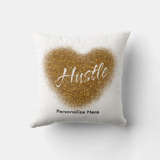 金ゴールドグリッターハッスルハートグラマー装飾用クッション クッション (裏面)