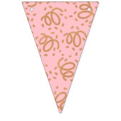 金ゴールドグリッターハッピーバースデー バンティングフラッグ (第1の旗)