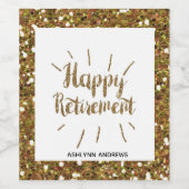 金ゴールドグリッターハッピーリタイア ワインラベル (シングルラベル)