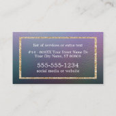 金ゴールドグリッターハミングバードオンダークホログラフィー 名刺 (裏面)