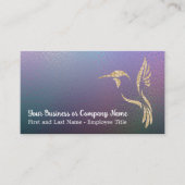 金ゴールドグリッターハミングバードオンダークホログラフィー 名刺 (正面)
