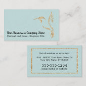 金ゴールドグリッターハミングバードオンライトティール(緑がかった色) 名刺 (正面/裏面)