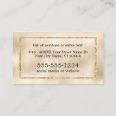 金ゴールドグリッターハミングバード 名刺 (裏面)