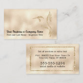 金ゴールドグリッターハミングバード 名刺 (正面/裏面)