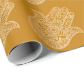 金ゴールドグリッターハムザラッキーハンドミスティックオレンジ ラッピングペーパー (ロールコーナー)