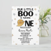 金ゴールドグリッターハロウィンファースト誕生日ボーイパーティー 招待状 (スタンド正面)