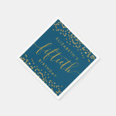 金ゴールドグリッターハロー50フィティートバースデーパーティーナップ スタンダードカクテルナプキン (角)