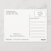 金ゴールドグリッターハートとスター結婚ズ・サンキュー ポストカード (裏面)