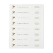 金ゴールドグリッターハートとスター結婚ズ ラップアラウンドラベル (シート)