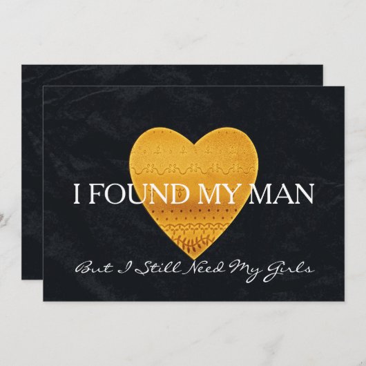 金ゴールドグリッターハートは私の花嫁のメイドになる 招待状 (正面/裏面)