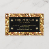 金ゴールドグリッターハートシークインパターン 名刺 (裏面)