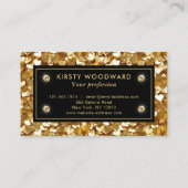 金ゴールドグリッターハートシークインパターン 名刺 (裏面)