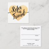 金ゴールドグリッターハートスクリプト書道紹介 紹介カード (正面/裏面)