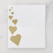 金ゴールドグリッターハートテーブル座席表またはエスコートカード プレイスカード (内部開封)