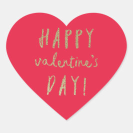 金ゴールドグリッターハートハッピーバレンタインデーのシール ハートシール