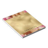 金ゴールドグリッターハートピンクコウィドウェスタン女性のカーボーイ ノートパッド (アングル)