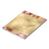 金ゴールドグリッターハートピンクコウィドウェスタン女性のカーボーイ ノートパッド (回転)