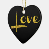 *~*金ゴールドグリッターハートラブオーナメント セラミックオーナメント (左)