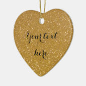 金ゴールドグリッターハート写真クリスマスツリーオーナメント セラミックオーナメント (左)