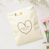 金ゴールドグリッターハート結婚式の引き出物バッグ フェイバーバッグ (封をした状態)