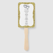 金ゴールドグリッターハート結婚式 プログラムファン ハンドファン (裏面)