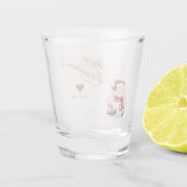 金ゴールドグリッターハート雪だるま ショットグラス (裏面)