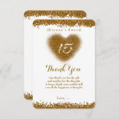 金ゴールドグリッターハート15キンセインセラサンキューカード サンキューカード (正面/裏面)