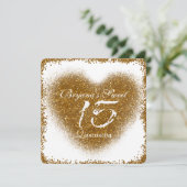 金ゴールドグリッターハート15キンセインセラ招待状 招待状 (スタンド正面)