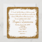 金ゴールドグリッターハート15キンセインセラ招待状 招待状 (裏面)