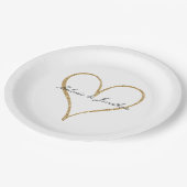 金ゴールドグリッターハート ペーパープレート (アングル)