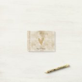 金ゴールドグリッターハート ポストイット (デスク上)