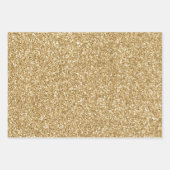 金ゴールドグリッターハート ラッピングペーパーシート (正面3)