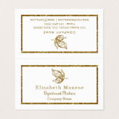 金ゴールドグリッターバタフライダブルロイヤリティ 名刺 (外部フラット)