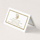 金ゴールドグリッターバタフライダブルロイヤリティ 名刺 (裏面)