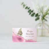 金ゴールドグリッターバタフライピンクアジト 名刺 (スタンド正面)