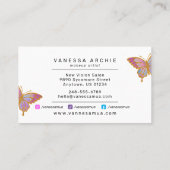 金ゴールドグリッターバタフライロゴ名刺 名刺 (裏面)