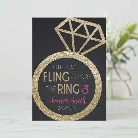 金ゴールドグリッターバチェロレッテとHensパーティーの旅程 招待状 (スタンド正面)